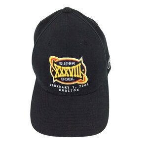 Super Bowl XXXVIII 2004 Houston NFL Reebok Black Flexfit Hat Cap